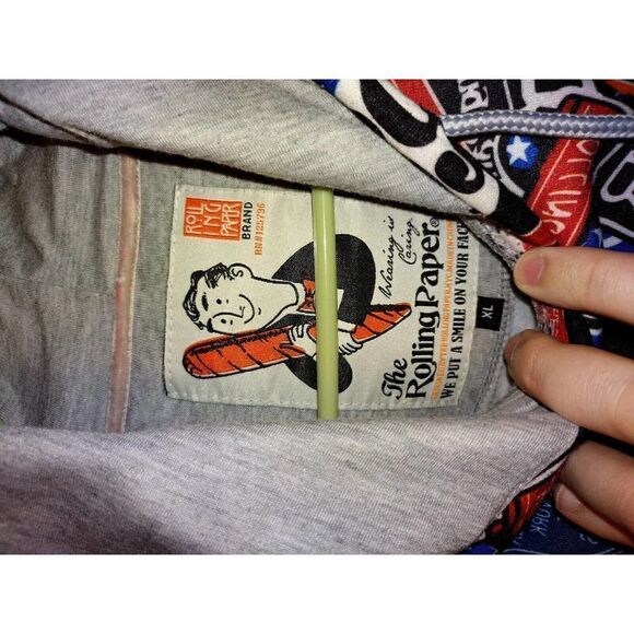 Rolling Paper Co. Decorative Hoodie Men's XL Gray Multiple Road Style Designs - Picture 2 of 6